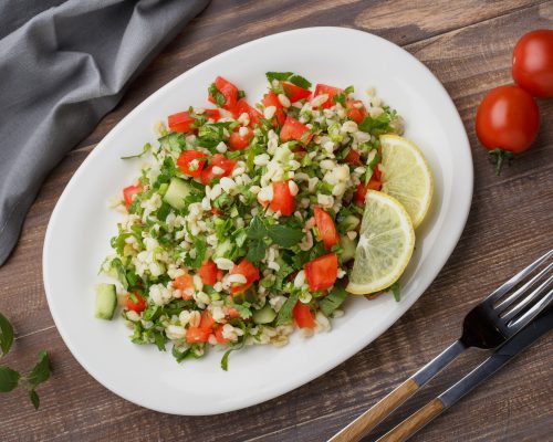 Tabbouleh or Tabouleh salad with bulgur, eastern appetizer